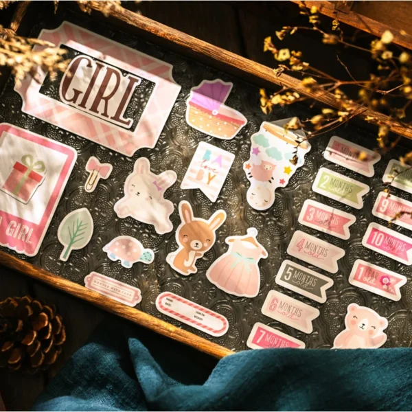 Pegatinas bonitas para álbumes de bebés, pegatinas de embarazo y recién nacidos, pegatinas para álbumes de recortes, planificadores, manualidades DIY.