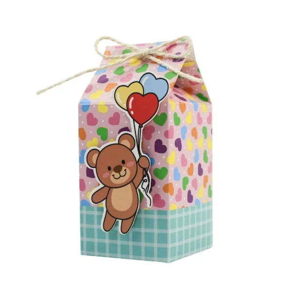 Cajas de cartón con diseño tipo brick para chuches y detalles con motivo de animales de Safari en la jungla, caja de embalaje de regalo para niños y niñas