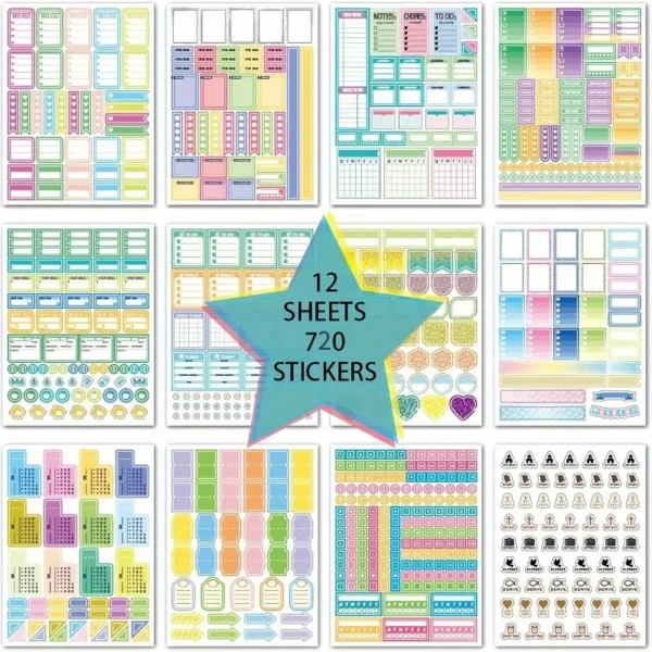 Pegatinas de planificador estético para planificación divertida, accesorios de pegatinas perfectos para simplificar el calendario diario y el planificador.