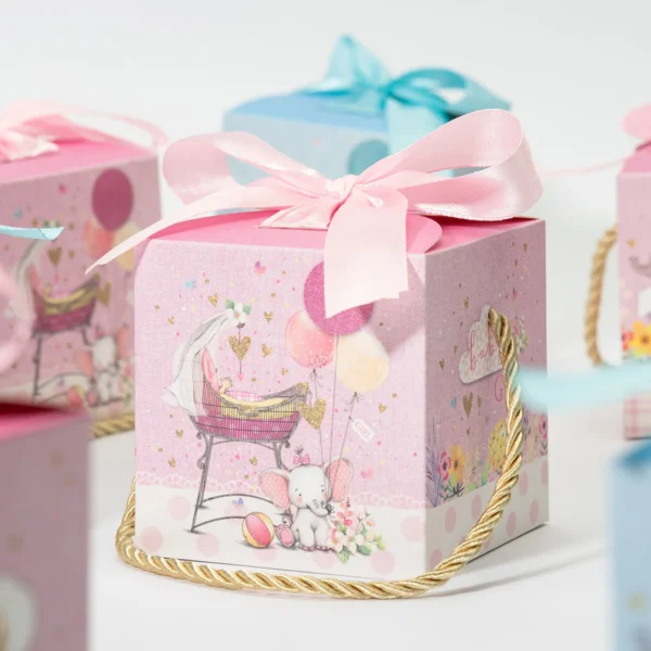 Cajas para chuches, detalles y empaque para regalo de dibujo de animales tipo aquarela, cajitas para embalajes de regalo portátiles, para baby showers. gender revelar / revelación de género para niño y niña, decoración para fiesta de cumpleaños