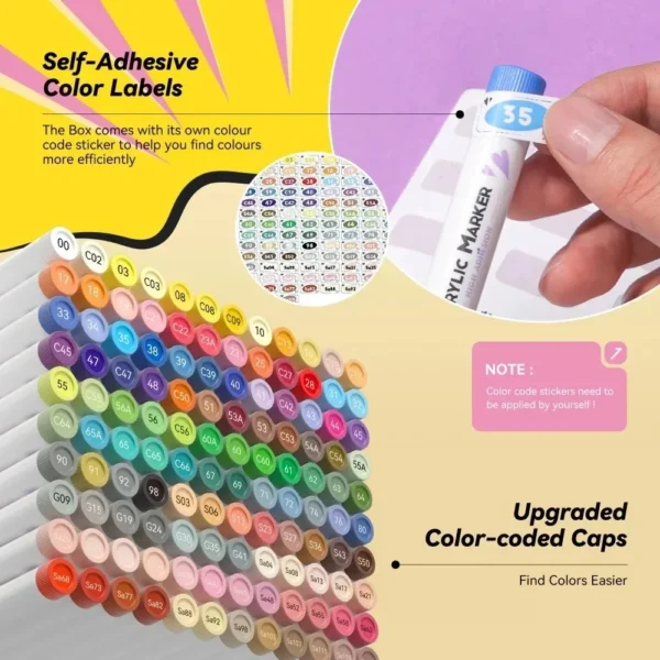 Rotuladores acrílicos, bolis de pintura con punta de pincel de 120 colores, tinta a base de agua, No es tóxica, resistente al agua para pintura rupestre, madera, piedra y vidrio