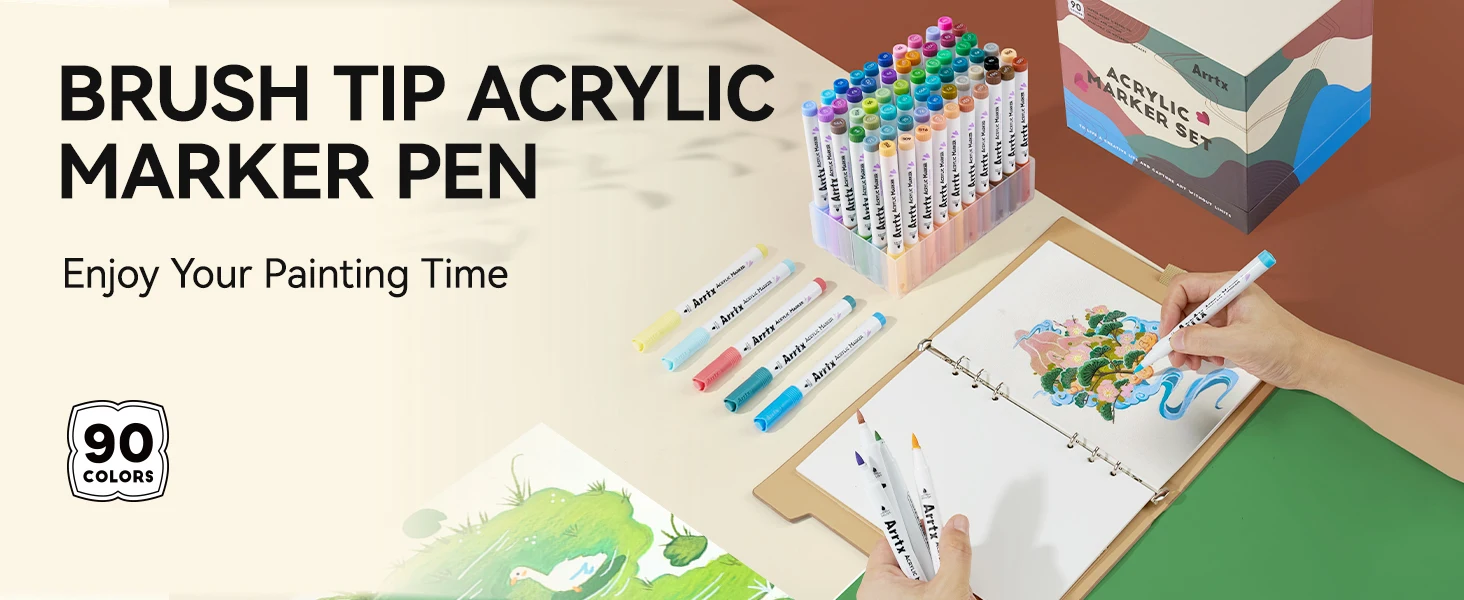 Rotuladores de Pintura Acrílica para Artistas Adultos, especiales para Dibujar Paisajes y entornos de Naturaleza - Punta de Pincel - Imagen 44