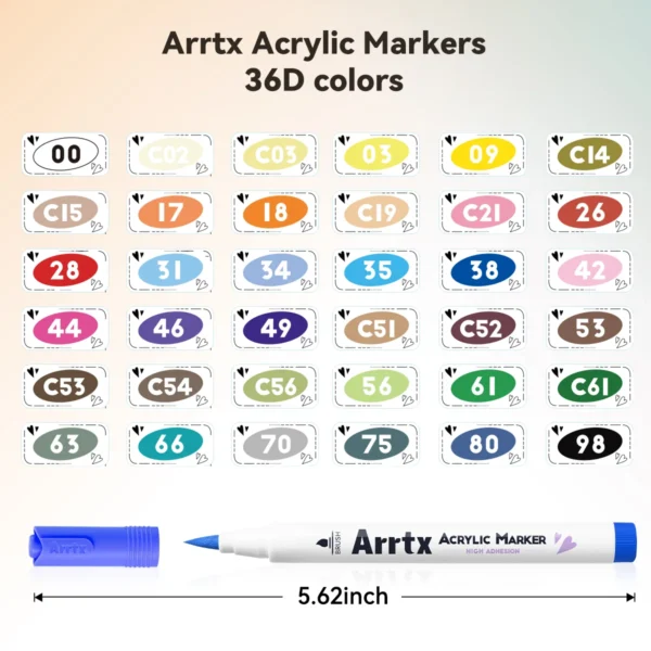 Rotuladores de Pintura Acrílica para Artistas Adultos, especiales para Dibujar Paisajes y entornos de Naturaleza - Punta de Pincel