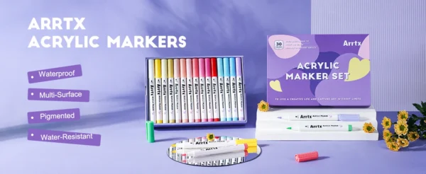 Rotuladores de Pintura Acrílica para Artistas Adultos, especiales para Dibujar Paisajes y entornos de Naturaleza - Punta de Pincel