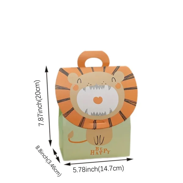 Caja de cartón de temática de Safari, animales de la selva para niños y niñas, Cajitas para detalles de fiesta temática, 12/24/36 piezas