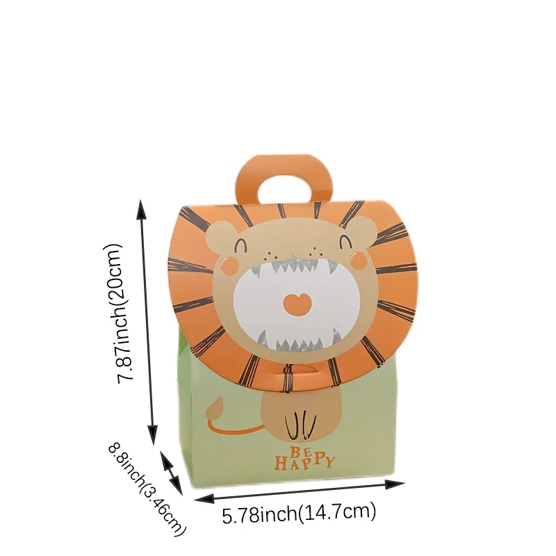 Caja de cartón de temática de Safari, animales de la selva para niños y niñas, Cajitas para detalles de fiesta temática, 12/24/36 piezas - Imagen 11