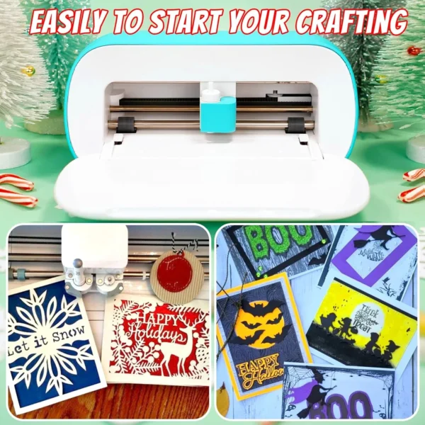Kit de accesorios Cricut Joy de 76 piezas, herramientas de deshierbe, HTV, vinilo adhesivo, kits de tarjetas, tapetes de tarjetas, kits de inicio para hacer artículos Cricut