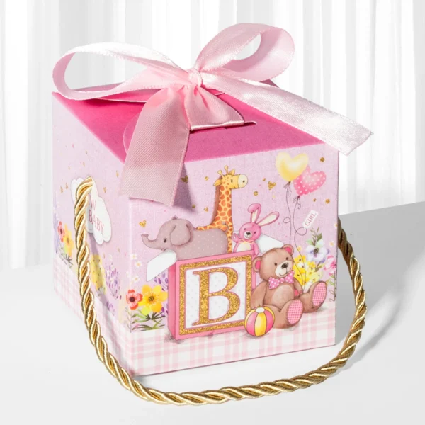 Cajas para chuches, detalles y empaque para regalo de dibujo de animales tipo aquarela, cajitas para embalajes de regalo portátiles, para baby showers. gender revelar / revelación de género para niño y niña, decoración para fiesta de cumpleaños