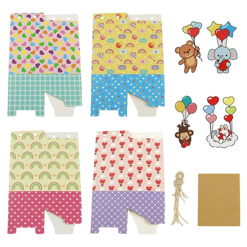 Cajas de cartón con diseño tipo brick para chuches y detalles con motivo de animales de Safari en la jungla, caja de embalaje de regalo para niños y niñas - Imagen 6