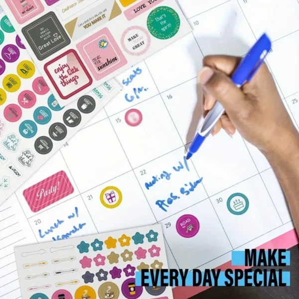 Pegatinas de planificador estético para planificación divertida, accesorios de pegatinas perfectos para simplificar el calendario diario y el planificador.