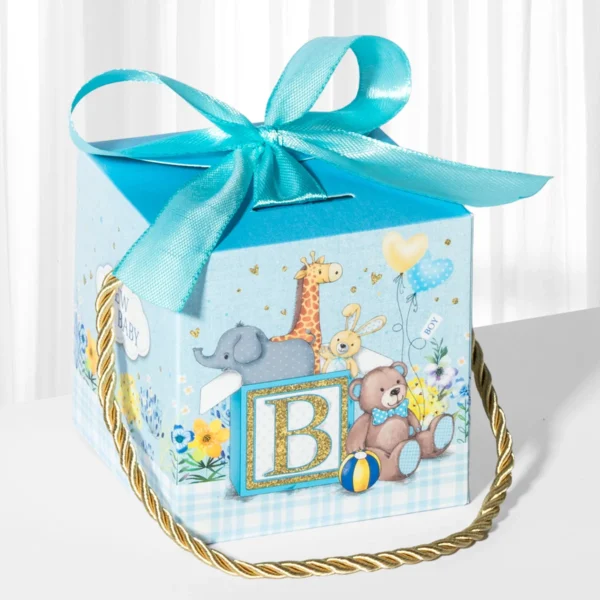 Cajas para chuches, detalles y empaque para regalo de dibujo de animales tipo aquarela, cajitas para embalajes de regalo portátiles, para baby showers. gender revelar / revelación de género para niño y niña, decoración para fiesta de cumpleaños