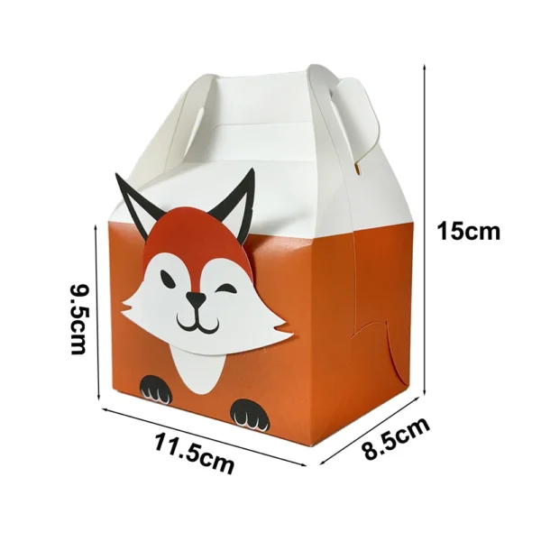 Cajas de cartón para chuches y detalles de regalo con la Temática de Animales de la Selva, 10/20 Piezas, León, Elefante, Cebra, Cajas de Papel grueso.