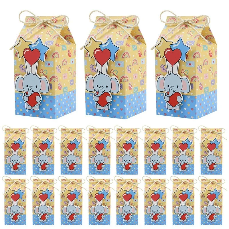 Cajas de cartón con diseño tipo brick para chuches y detalles con motivo de animales de Safari en la jungla, caja de embalaje de regalo para niños y niñas - Imagen 7