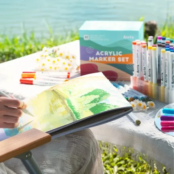 Rotuladores de Pintura Acrílica para Artistas Adultos, especiales para Dibujar Paisajes y entornos de Naturaleza - Punta de Pincel