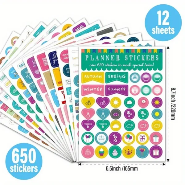 Pegatinas de planificador estético para planificación divertida, accesorios de pegatinas perfectos para simplificar el calendario diario y el planificador.