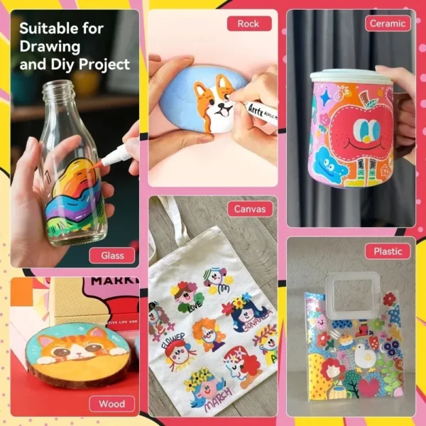 Rotuladores acrílicos, bolis de pintura con punta de pincel de 120 colores, tinta a base de agua, No es tóxica, resistente al agua para pintura rupestre, madera, piedra y vidrio
