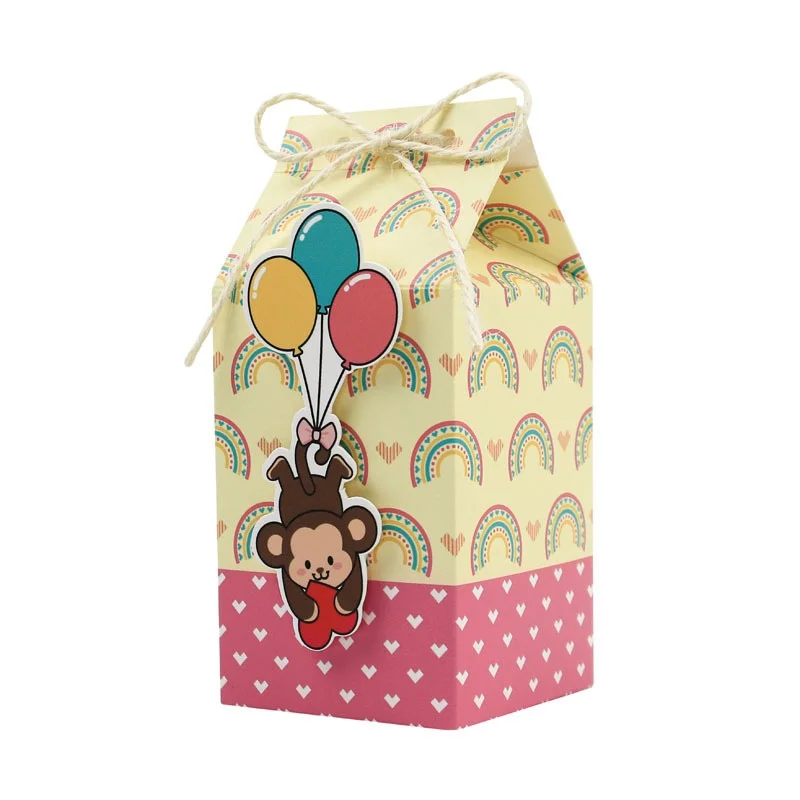 Cajas de cartón con diseño tipo brick para chuches y detalles con motivo de animales de Safari en la jungla, caja de embalaje de regalo para niños y niñas - Imagen 8