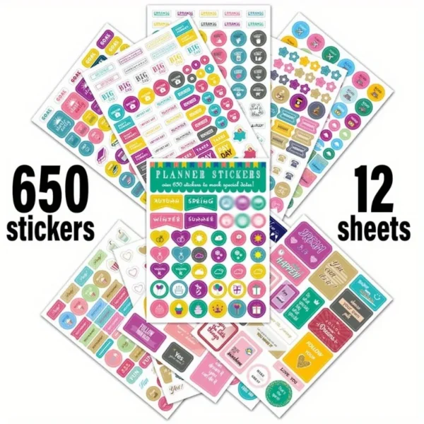 Pegatinas de planificador estético para planificación divertida, accesorios de pegatinas perfectos para simplificar el calendario diario y el planificador.