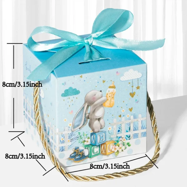 Cajas para chuches, detalles y empaque para regalo de dibujo de animales tipo aquarela, cajitas para embalajes de regalo portátiles, para baby showers. gender revelar / revelación de género para niño y niña, decoración para fiesta de cumpleaños