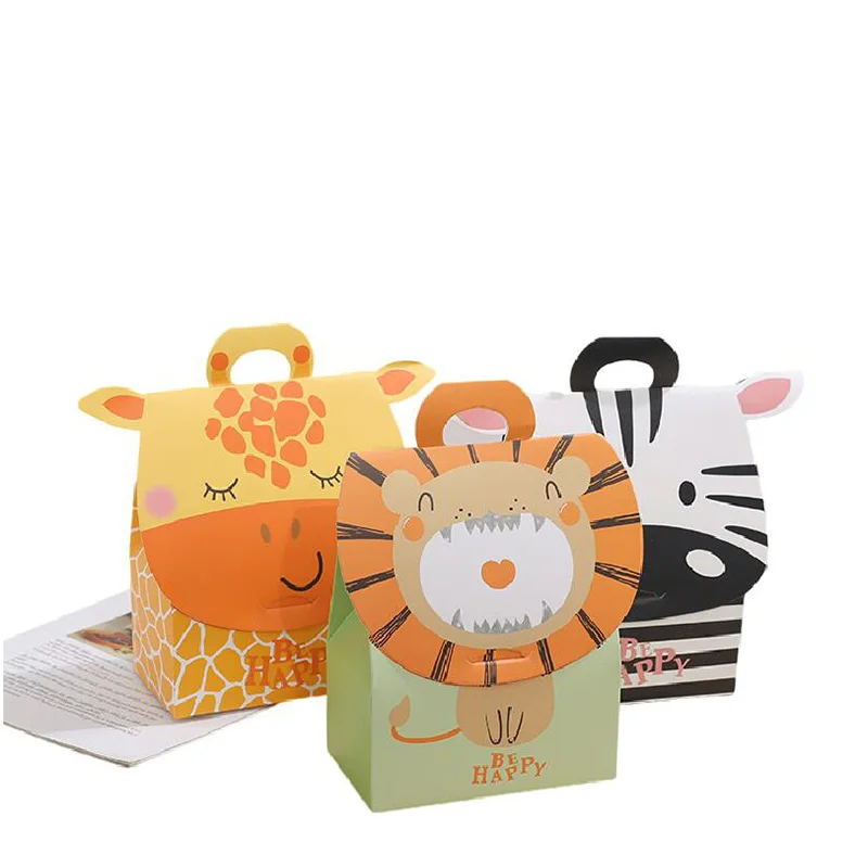 Caja de cartón de temática de Safari, animales de la selva para niños y niñas, Cajitas para detalles de fiesta temática, 12/24/36 piezas - Imagen 6