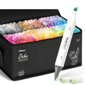 Ohuhu Oahu-Juego de rotuladores de 320 colores, marcadores artísticos con Alcohol, bolígrafo de fieltro de doble punta, dibujo de bocetos, Graffiti, Manga, suministros de arte escolar