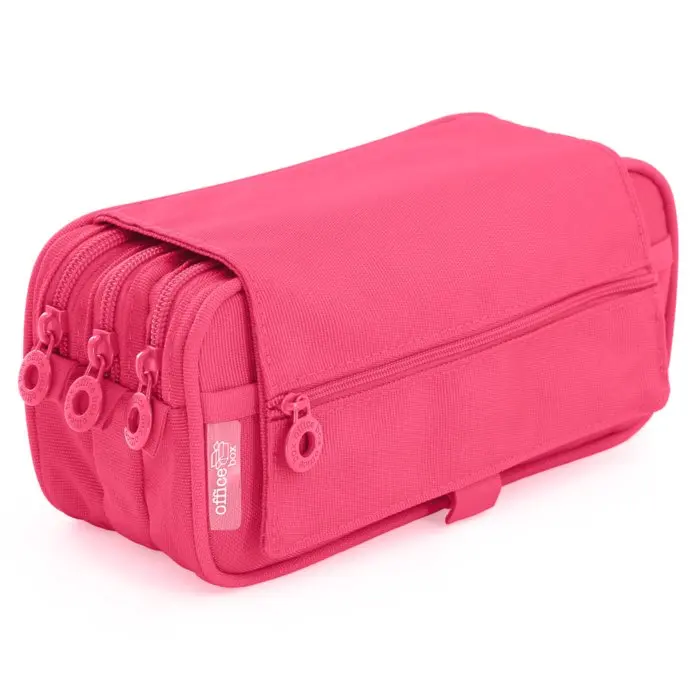 Estuche colores ramdom portatodo TRIPLE cremallera con asa - Imagen 4