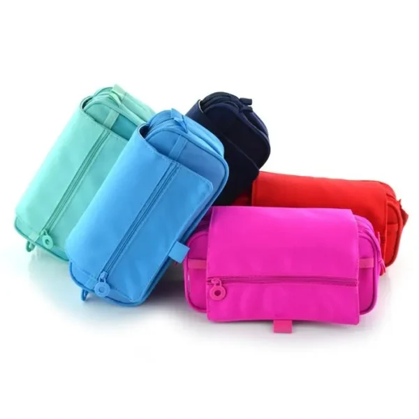 Estuche colores ramdom portatodo TRIPLE cremallera con asa