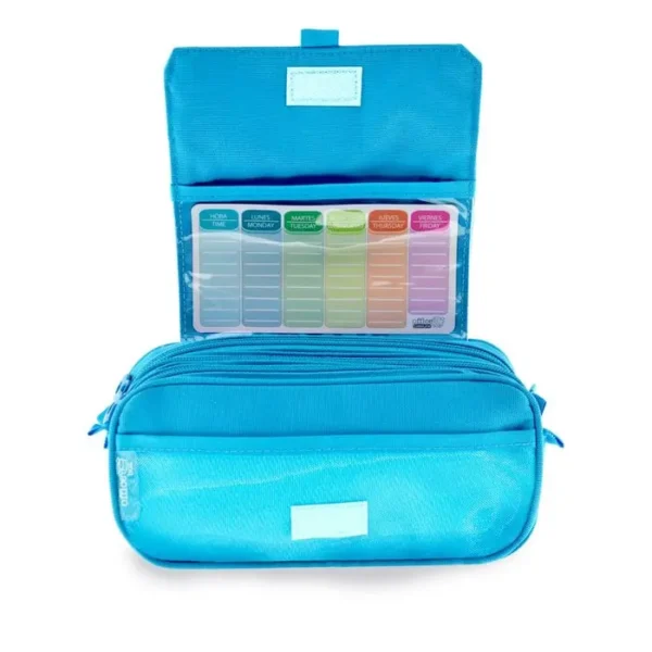 Estuche colores ramdom portatodo TRIPLE cremallera con asa