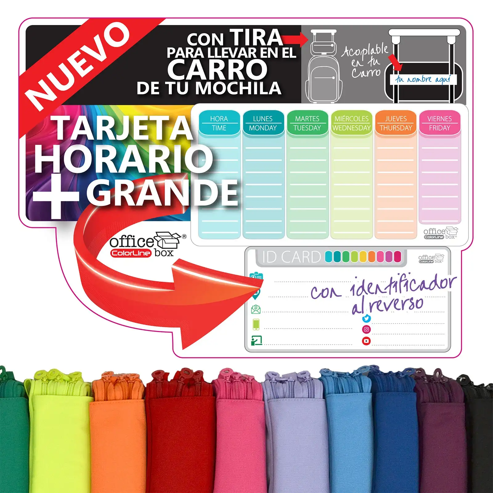 Estuche Escolar Triple Portatodo de Alta Capacidad con Tres Cremalleras. Verde - Imagen 8