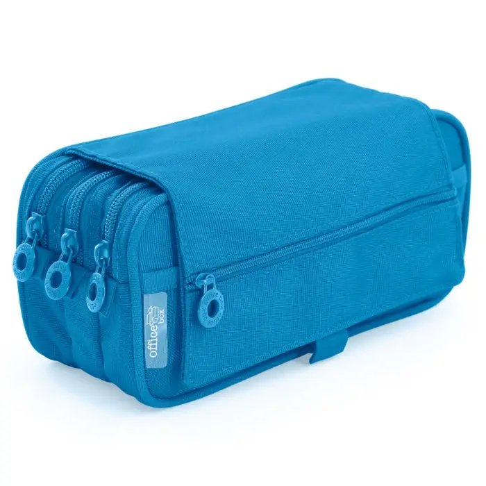 Estuche colores ramdom portatodo TRIPLE cremallera con asa - Imagen 3