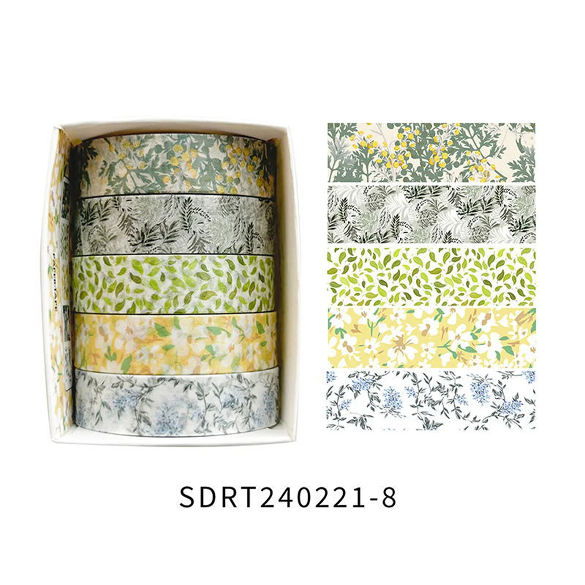 Cinta Decorativa Romántica con Diseño Floral en Caja, Cinta Washi Decorativa para agendas, libros y decoración de bullet journal - Imagen 16