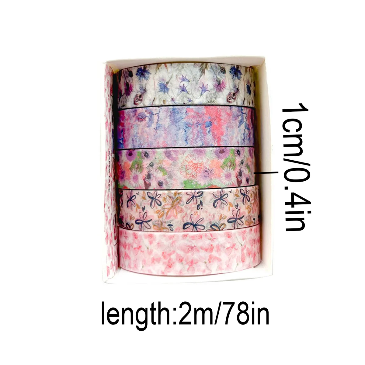 Cinta Decorativa Romántica con Diseño Floral en Caja, Cinta Washi Decorativa para agendas, libros y decoración de bullet journal - Imagen 2