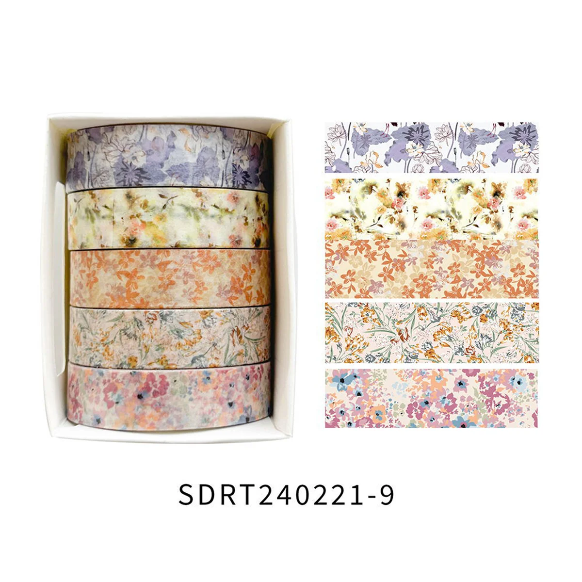 Cinta Decorativa Romántica con Diseño Floral en Caja, Cinta Washi Decorativa para agendas, libros y decoración de bullet journal - Imagen 10