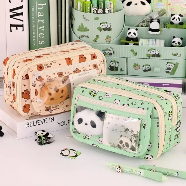 Estuche multifuncional para lápices de nueve capas y de gran capacidad, bolsa de papelería a prueba de suciedad y fácil de limpiar para material escolar
