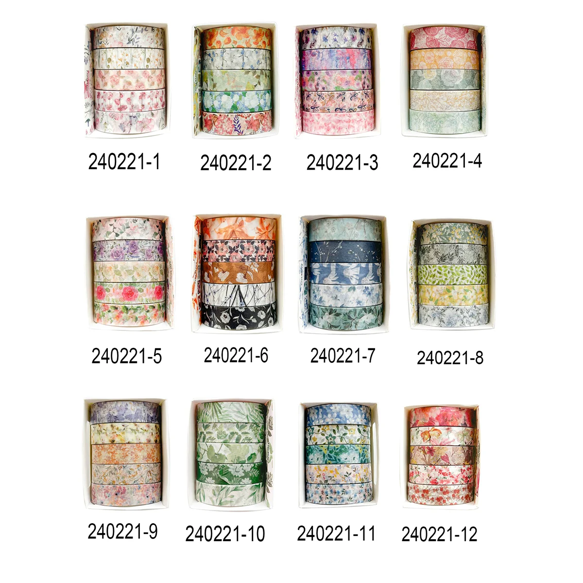 Cinta Decorativa Romántica con Diseño Floral en Caja, Cinta Washi Decorativa para agendas, libros y decoración de bullet journal - Imagen 6
