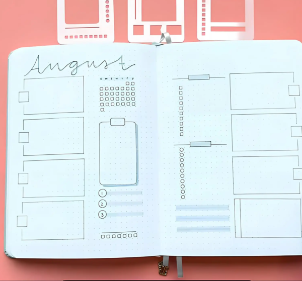 3 plantillas de registro flexibles: plantillas reutilizables para diario, álbumes de recortes, diario de balas y bocetos